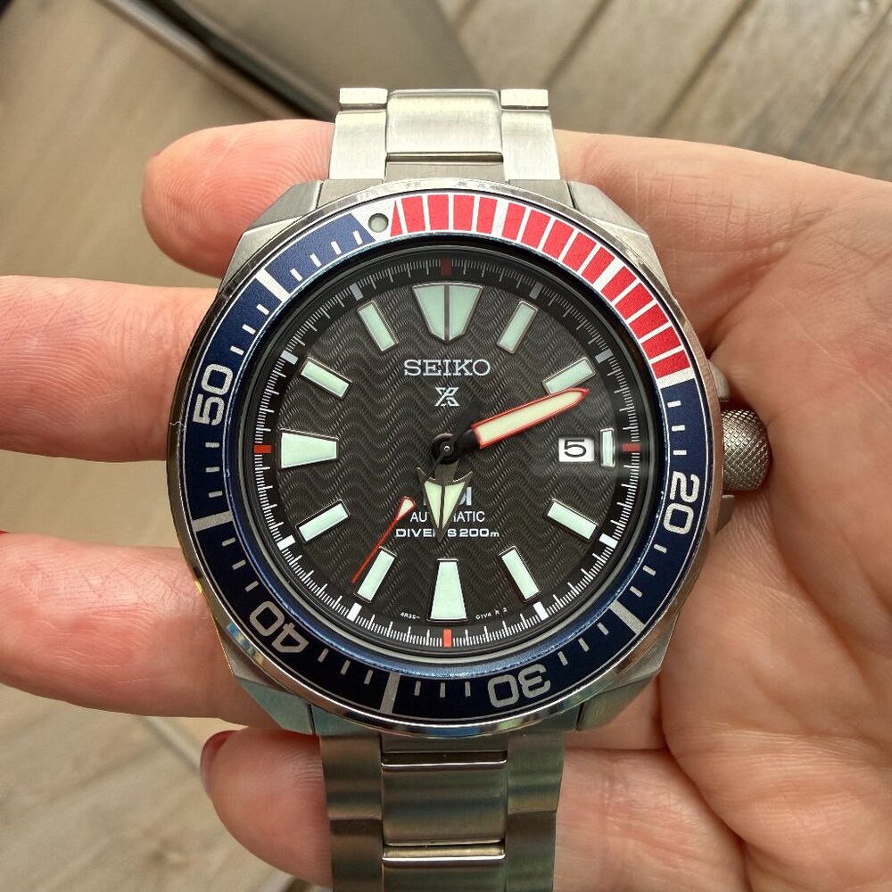 Seiko Samurai Prospex PADI Automatic Dive Watch with SS Bracelet #SRPF09